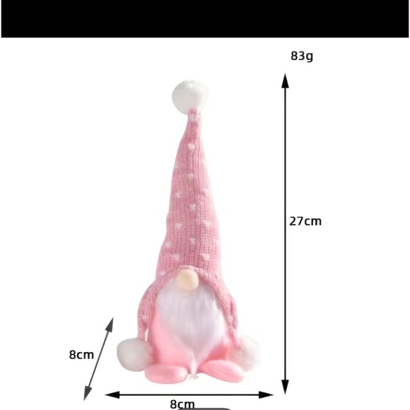 Pink Christmas Gnome with knitted hat - Picture 1 of 1